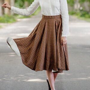 XXL Son de Flor Brown Tartan Classic Skirt